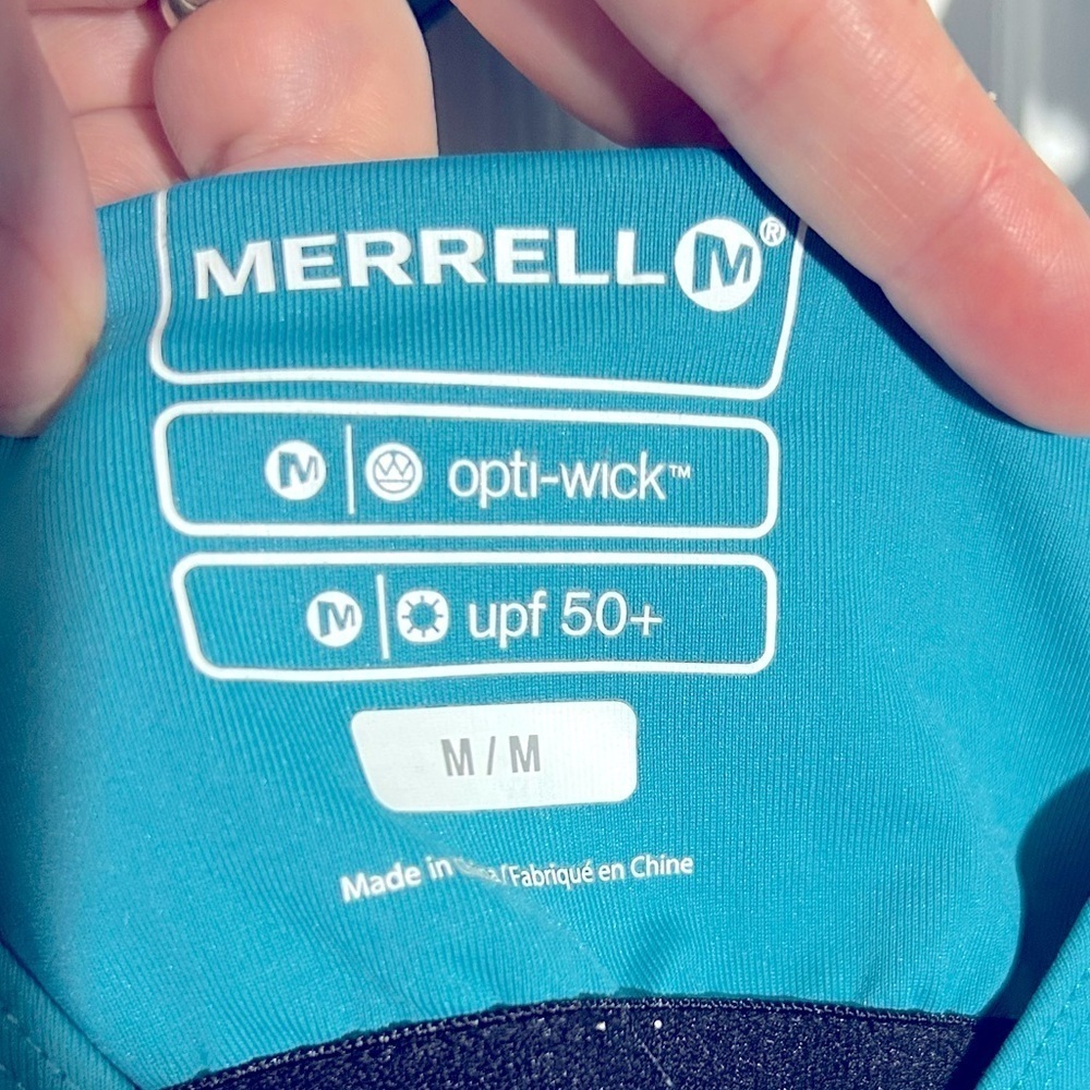 Merrell Opti-Wick Lily UPF 50 Aqua Teal Dress Medium Active Sport Athletic Dress - Picture 10 of 11